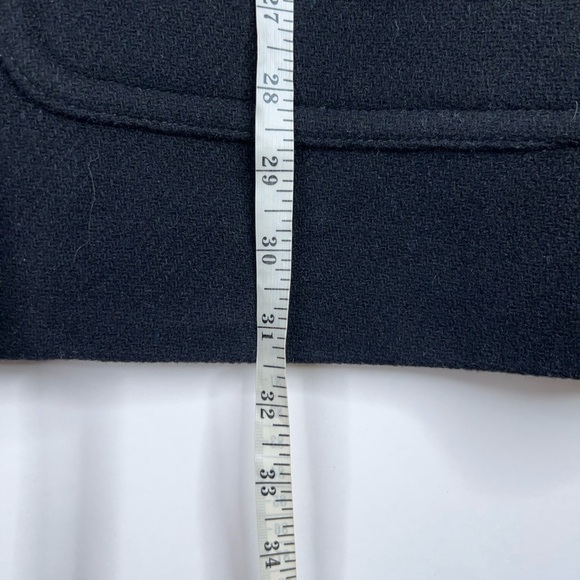 J Crew Black Wool Coat Italian Stadium Cloth Hooded Classic Winter Black Size 4 - Picture 9 of 9